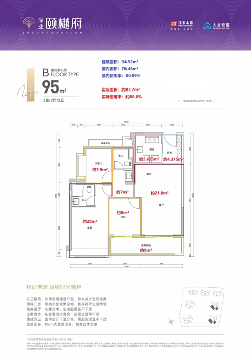 深業頤樾府95平戶型圖