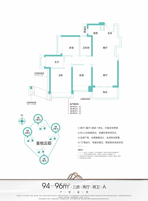 星河星悅雲邸96平戶型圖